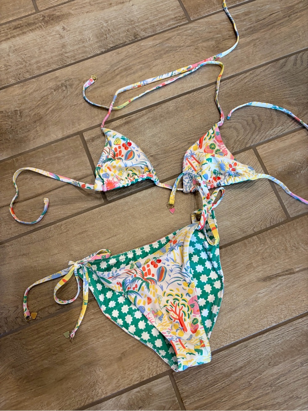 Roller Rabbit x Target collaboration reversible bikini XS